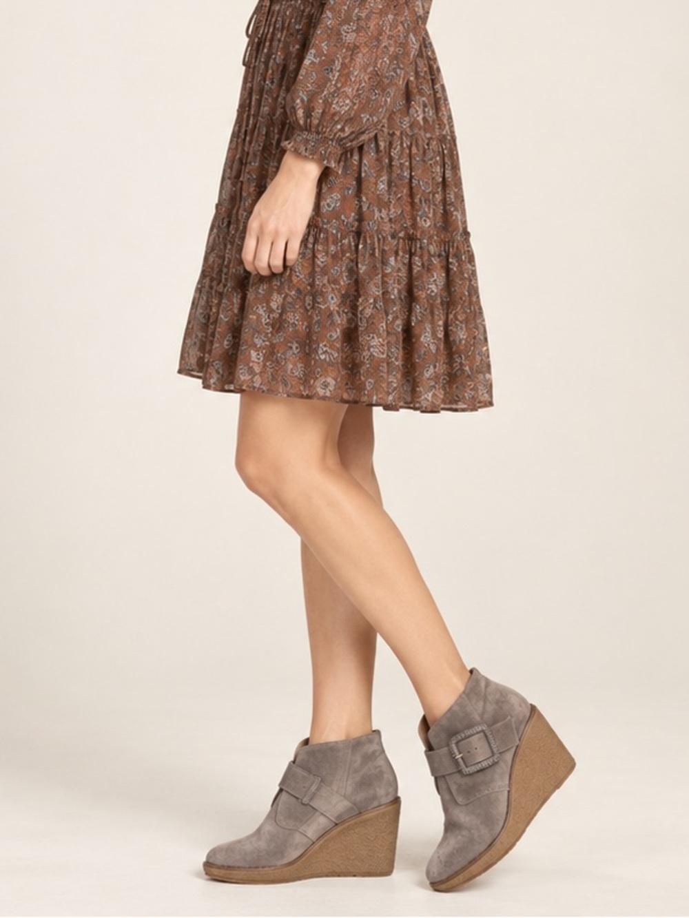 Jack Rogers Izzie Suede Wedge Booties. Size 7